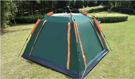 Außen-Campingzelte Sonnendichte und belüftete automatische Glasfaserrahmen 210D Polyester 240*240*140cm Grünes Modernes Design fournisseur