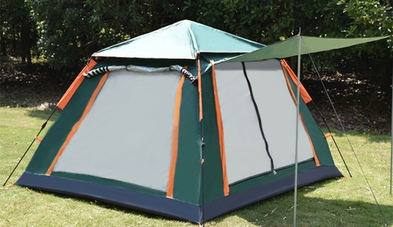 Außen-Campingzelte Sonnendichte und belüftete automatische Glasfaserrahmen 210D Polyester 240*240*140cm Grünes Modernes Design fournisseur