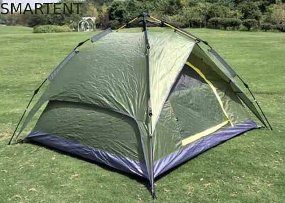 Besorgen 210*210*135cm Automatische Glasfaserstange Wasserdicht PU2000mm Beschichtet Grün 190T Polyester Regendicht Außencampingzelte Online-Herstellung