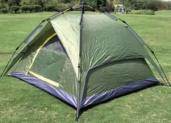 210*210*135cm Automatische Glasfaserstange Wasserdicht PU2000mm Beschichtet Grün 190T Polyester Regendicht Außencampingzelte fournisseur