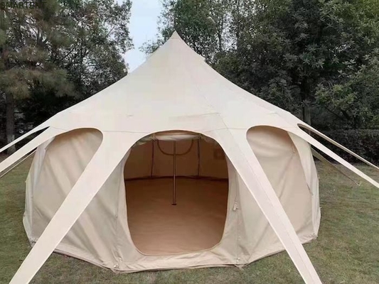300*300*200CM 5M 280GSM Beige wasserdicht beschichtet Baumwolle Lotus Design Glamping Outdoor Camping Tent fournisseur