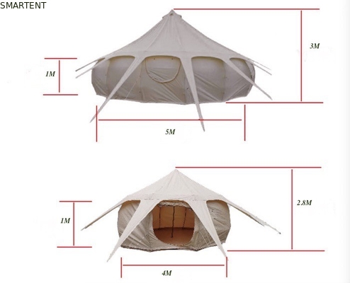 300*300*200CM 5M 280GSM Beige wasserdicht beschichtet Baumwolle Lotus Design Glamping Outdoor Camping Tent fournisseur