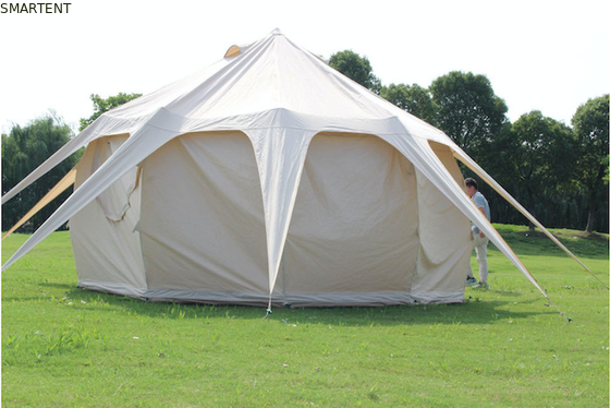 300*300*200CM 5M 280GSM Beige wasserdicht beschichtet Baumwolle Lotus Design Glamping Outdoor Camping Tent fournisseur