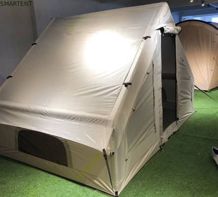 Außen 300X200X200CM Leinwand aufblasbares Campingzelt Haus Doppelschicht Beige Baumwolle fournisseur