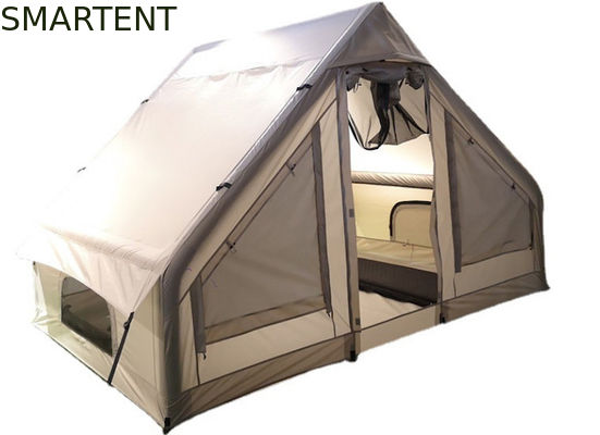 Besorgen Außen 300X200X200CM Leinwand aufblasbares Campingzelt Haus Doppelschicht Beige Baumwolle Online-Herstellung