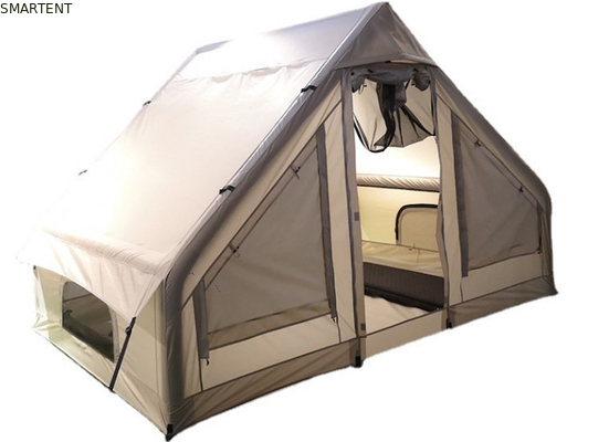 Außen 300X200X200CM Leinwand aufblasbares Campingzelt Haus Doppelschicht Beige Baumwolle fournisseur