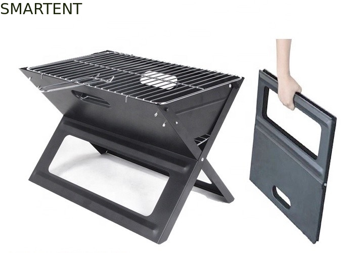 Schwarze kühle kampierende Durchschlags-Stahlpresse, die 45cm Dia Portable Folding Charcoal Barbecue Grill stempelt fournisseur