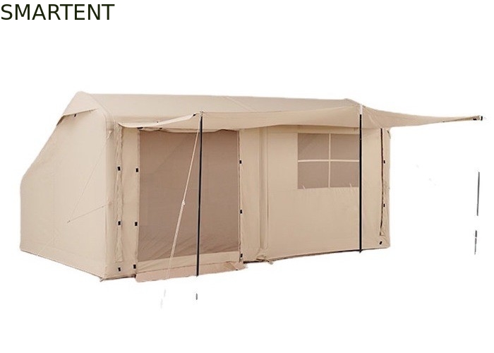 Campingzelte im Freien 410*270*200CM wasserdicht Beige Baumwolle Aufblaszelt für 3-4 Personen Waldhütte Stil Leichtgewicht und langlebig für Outdoor-Abenteuer fournisseur
