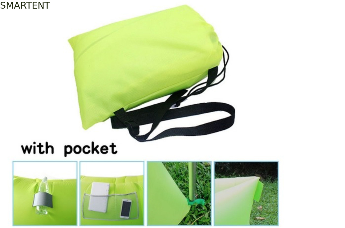 Außen Neon Wasserdicht Ripstop Nylon 260x70cm Bergschlafsack Strand aufblasbare Lazy Air Sofa fournisseur