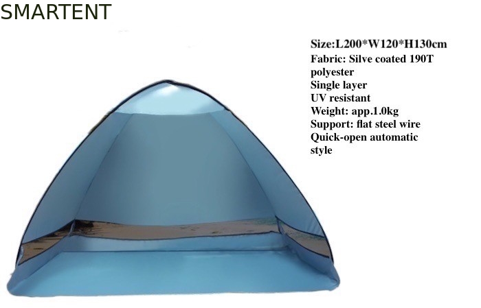 Automatisches Outdoor-Pop-Up-Campingzelt 200 X 120 X 130CM 190T Polyester-Strandmarkise fournisseur