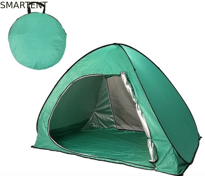 Custom Quick Open Automatic Pop Up Camping Tents 190T Silberbeschichtete Polyester Strandtanlage fournisseur