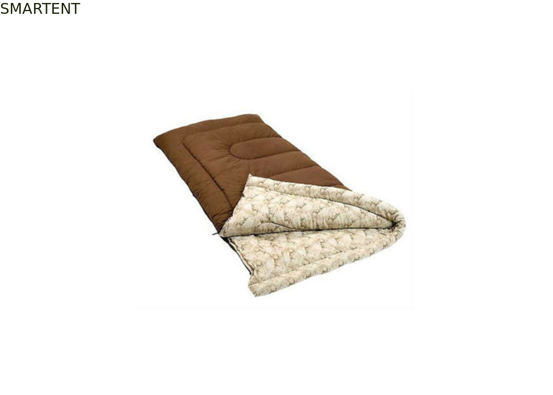 Rechteckige braune Flannelhülle Braune Polycotton-Bergschlafsack für Einzelgebrauch fournisseur