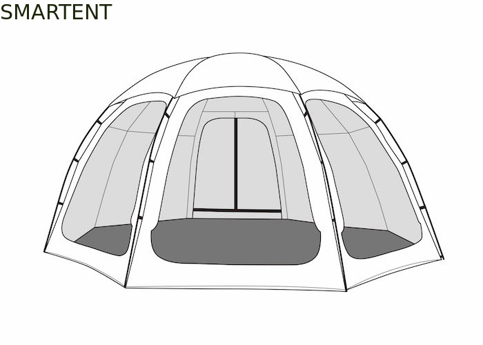 Achtwinkliges, wasserdichtes, aus Polycotton gefertigtes Campingzelt mit Aluminiumrahmenpfeiler 4*4*2.4M fournisseur