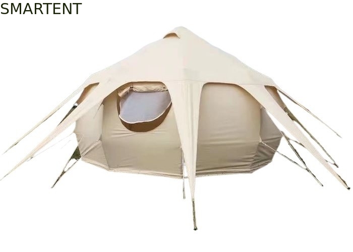 Wasserdicht 3000MM Beschichtet 285G Beige Farbe Baumwolle Außen Lotus Camping Zelte 5*5*3M fournisseur