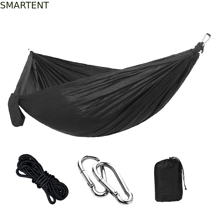 Outdoor Essential Schwarze Farbe 210T Nylon Ripstop Tragbare Camping-Hängematte 270*140CM fournisseur