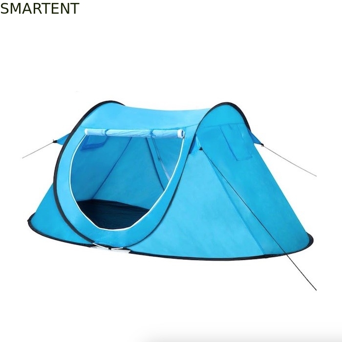 86.6*37.4*47.2 Zoll Blaues Pop Up Campingzelt mit Lüftungsnetz Fenster 2 Personen Kapazität Wasserdichtes Design fournisseur