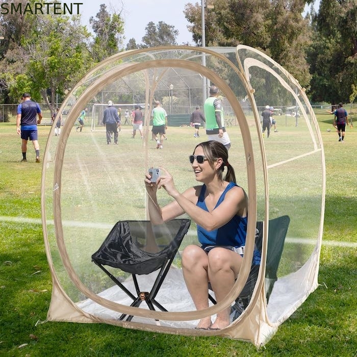 50*50*62'inches Outdoor PVC Transparent Wasserdicht Einfachschicht Glasfaserrahmen Pop Up Sportzelt mit UV-Schutz fournisseur