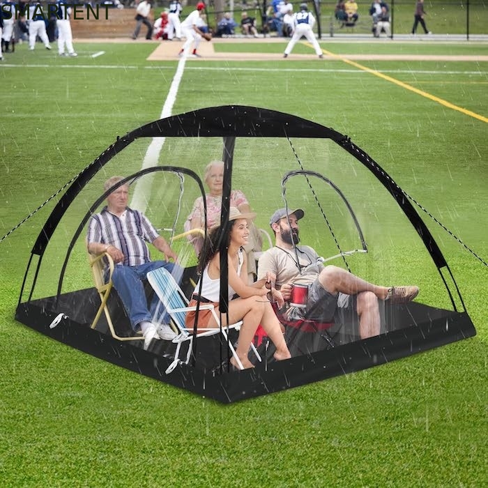 71*71*65'Inch 4-Person TPU Transparent Glasfaserrahmen Schnell einrichten Wasserdicht UV-Schutz Pop Up Sportzelt fournisseur