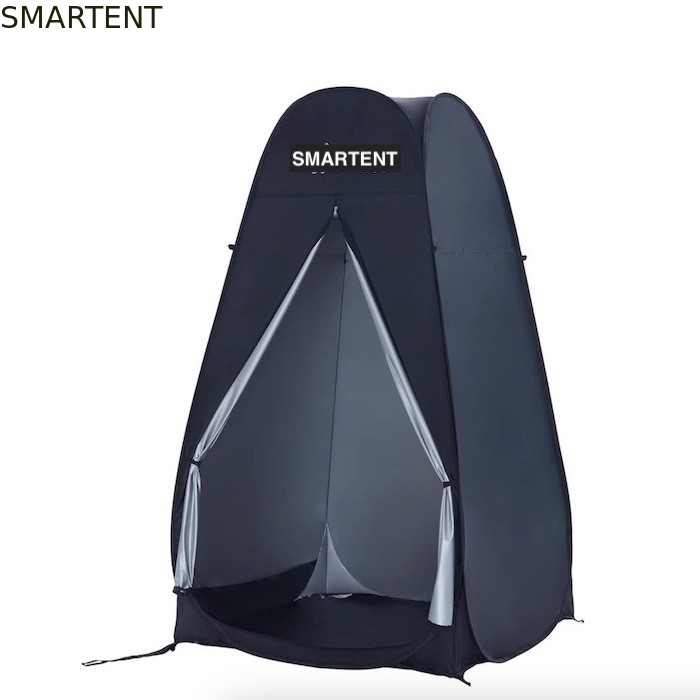 120*120*200CM Schwarze Pop-Up-Privatsphäre Zelte mit Reißverschluss Türen Silber beschichtet Polyester Wasserdichtes Camping Shelter fournisseur