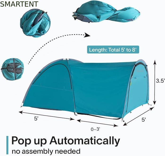2.44*1.52*1.07M 4-Saisons Automatisches Grünes Wasserdichtes PU2000MM Beschichtetes Polyester 2-Personen-Pop-Up-Pickup-Campingzelt fournisseur