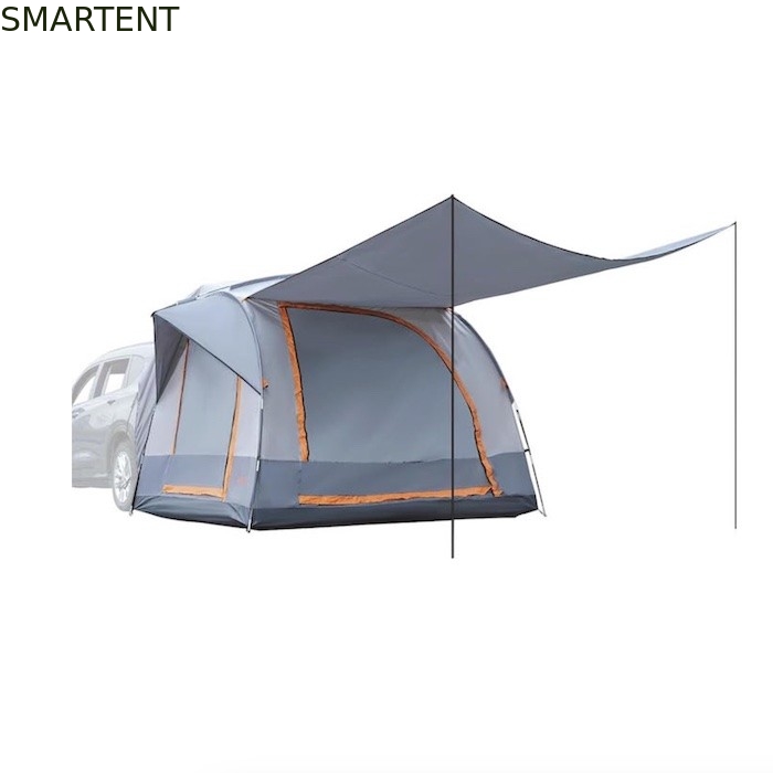 6 Personen grau beschichtetes Polyester 210D SUV Campingzelt mit Gitterfenstern und UV-Schutz fournisseur
