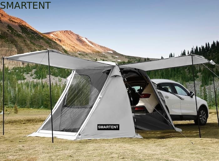 Outdoor Grau Farbe Portable Wasserdicht Beschichtet Polyester SUV Camping Zelt mit einfachen 10-Minuten-Setup für 2-4 Personen fournisseur