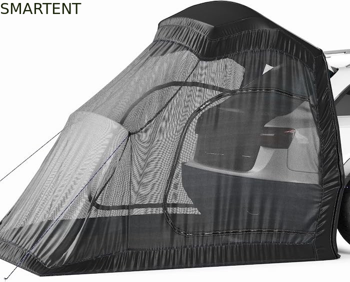 183*183*213CM Schwarz wasserdicht beschichtet Polyester Auto Camping Zelt Kompaktes Autoschutzkomplex Einfache Einrichtung für 2-4 Personen fournisseur