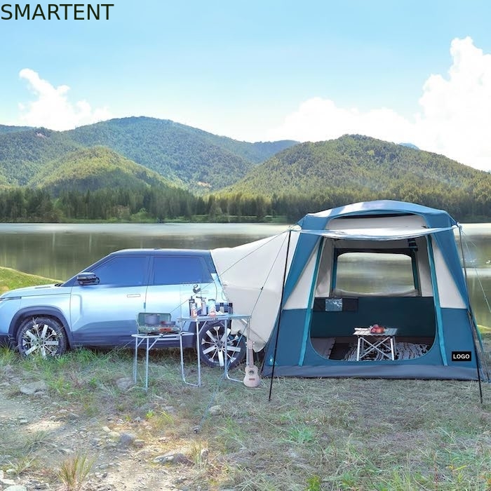 3.05*2.44*2.21M Anpassbar 4 Jahreszeiten Blaue Farbe Wasserdicht PU2000MM Beschichtet Polyester Mobilwagen Campingzelt fournisseur