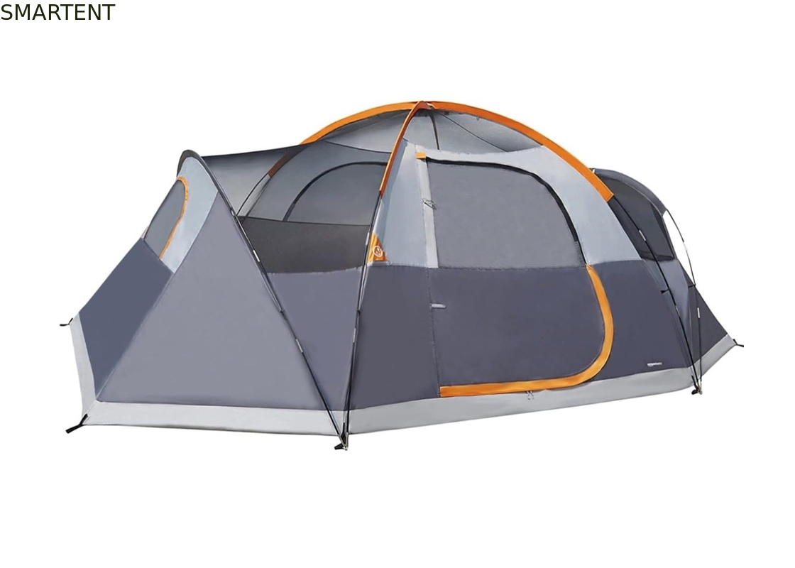 4.57*2.74*1.78M 8-Personen-Außen-Doppelschicht Grau-Wasserdichtes Beschichtetes Polyester-Campingzelt für Aktivitäten in 3 Jahreszeiten fournisseur