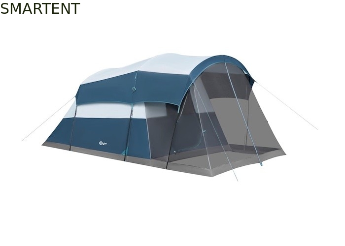6.1*2.44*1.93M Außen-Doppelfarbenblau-grau-wasserdicht beschichtet Polyester-Großfamilien-Camping-Zelt für 6-8 Personen fournisseur