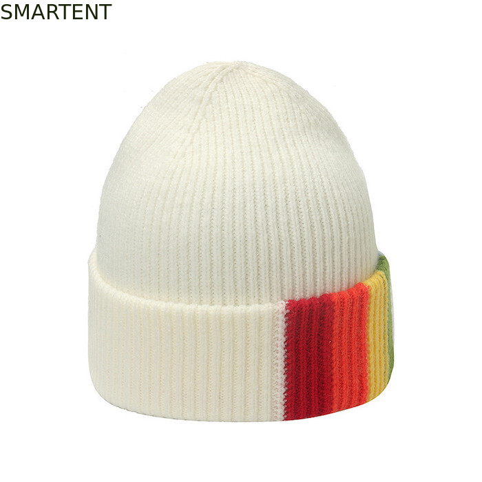 Outdoor Weiße Farbe Recycling Nachhaltige RPET Strick Beanie Erwachsene Größe Für den Winter fournisseur