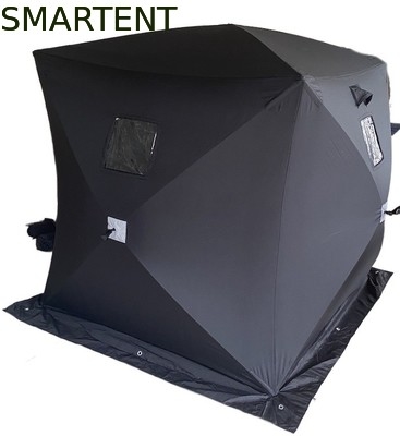 147X147X165CM Schwarzes Außenarbeitszelt Glasfaser wasserdicht beschichtet Polyester 150D Ein Mann Flip Over Ice Shelter fournisseur