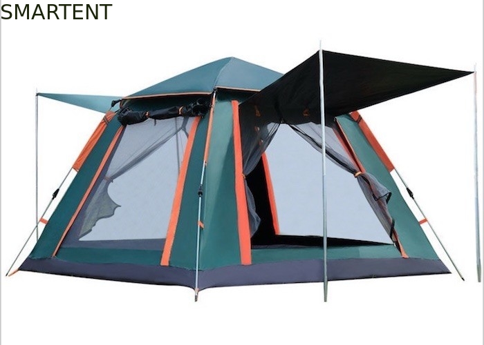 Außen-Campingzelte Sonnendichte und belüftete automatische Glasfaserrahmen 210D Polyester 240*240*140cm Grünes Modernes Design fournisseur