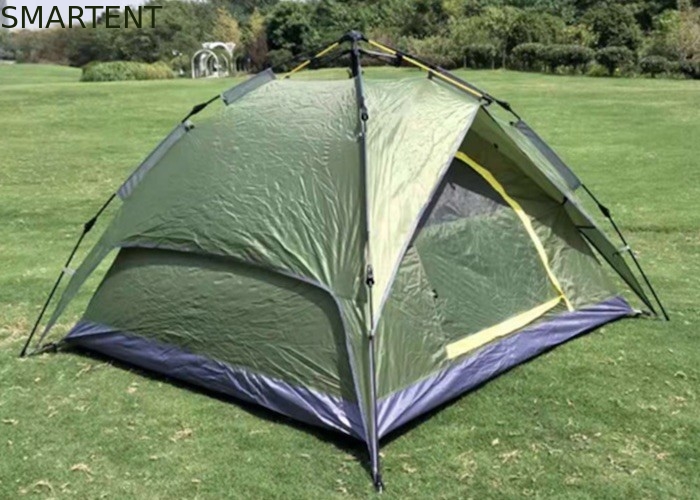 210*210*135cm Automatische Glasfaserstange Wasserdicht PU2000mm Beschichtet Grün 190T Polyester Regendicht Außencampingzelte fournisseur