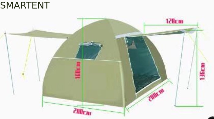 Große 4 Personen-aufblasbare Zelte im Freien versilbern Hauben-Luft-Zelt 200X200X150CM Colated 210T fournisseur